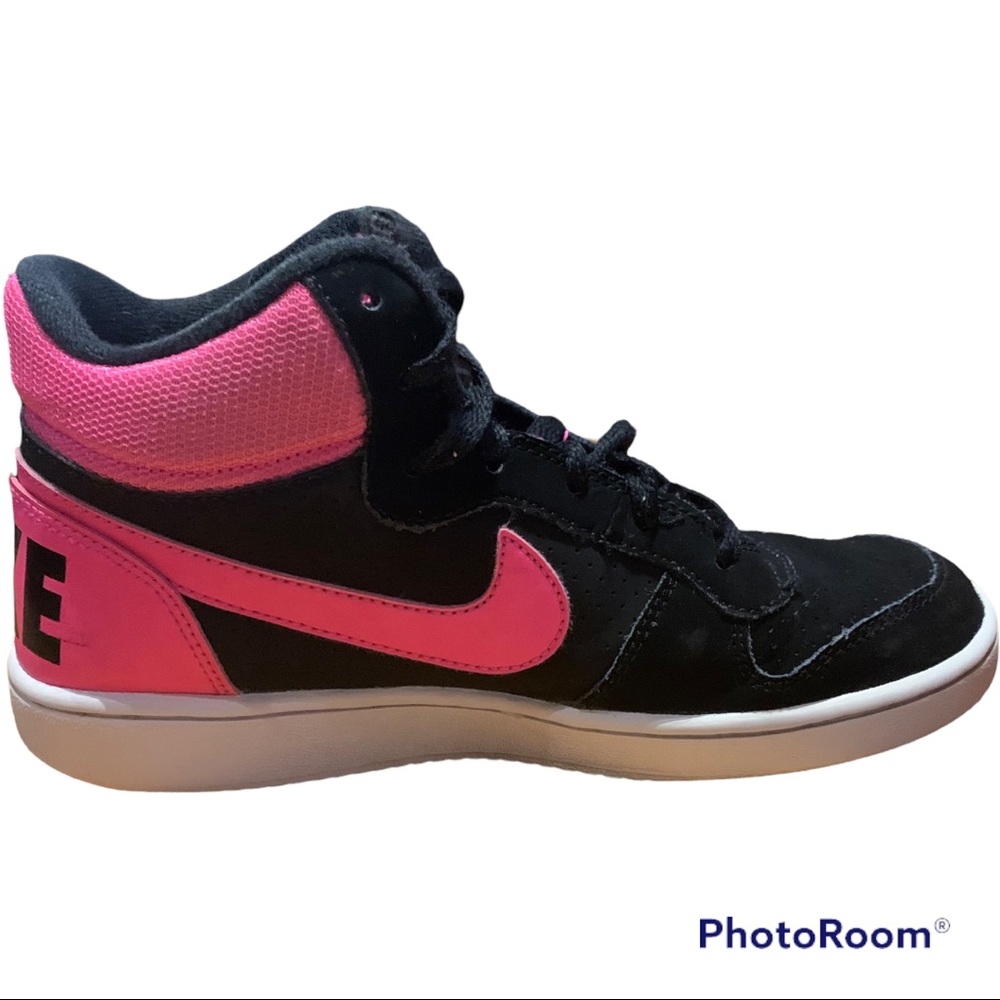 Nike high top, black and pink, size 5Y